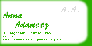 anna adametz business card